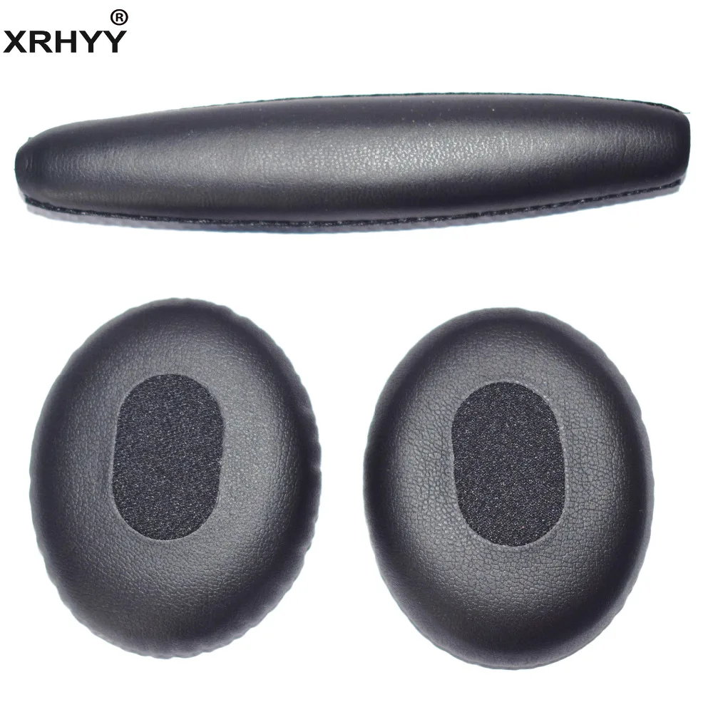 

XRHYY Black Replacement Earpads Headband Ear Pads Foam Cushion Set For Bose QC3 QC 3 On Ear/OE Headphones