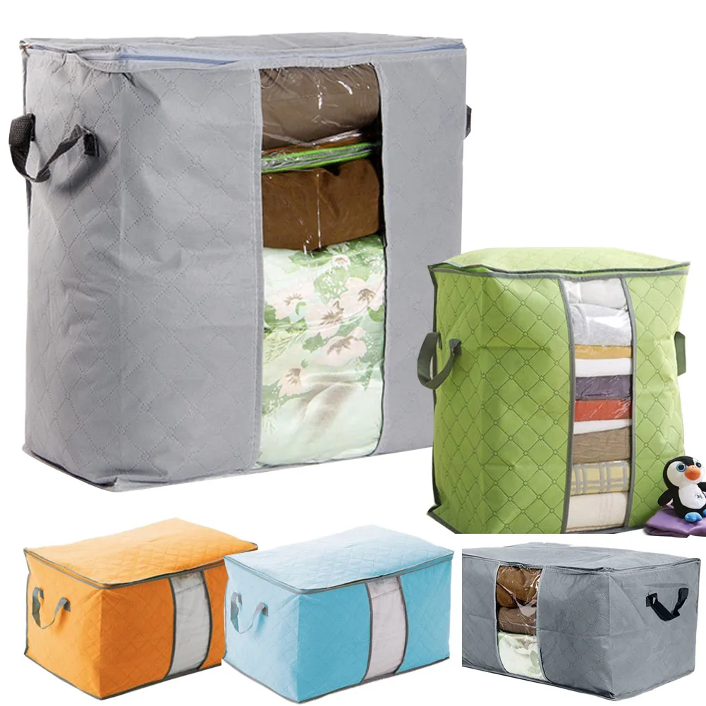 Foldable Room Bag Storage Box Holder Blanket Organizer For Clothing