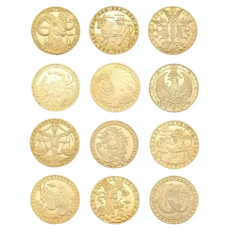 12 созвездий памятная монета покрытая серебром Созвездие Скорпион Рак Лев Стрелец сувенир художественная коллекция