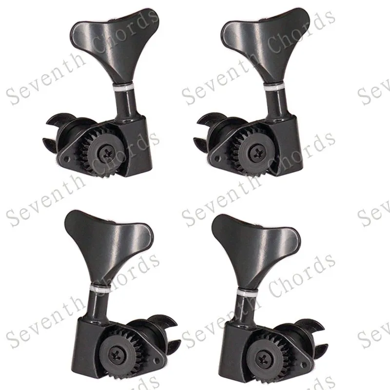 

A Set 4 Pcs fish tail Open Gear Opened Bass String Tuners black Tuning Pegs Keys Machine Heads for Electric Bass Guitar parts