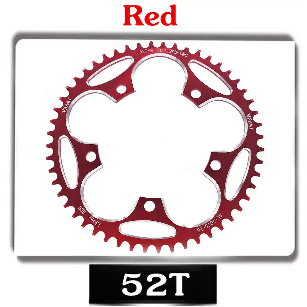 VXM дорожный велосипед узкая широкая цепь 110BCD 130BCD Кривошип 50T 52T 54T 56T 58T 60T 7075 алюминиевый сплав Сверхлегкий цепное колесо - Цвет: 130BCD 52T Red