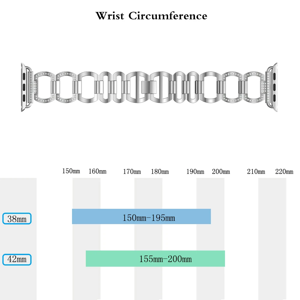 Ремешок из нержавеющей стали для Apple Watch, стразы, бриллиантовые полосы 38 мм, 42 мм, серия 3, 2, 1, для Apple Watch 40 мм, 44 мм, серия 4, 5