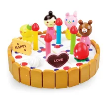 Деревянный Торт ко дню рождения набор игрушек ролевые игры Веселые ролевые игры