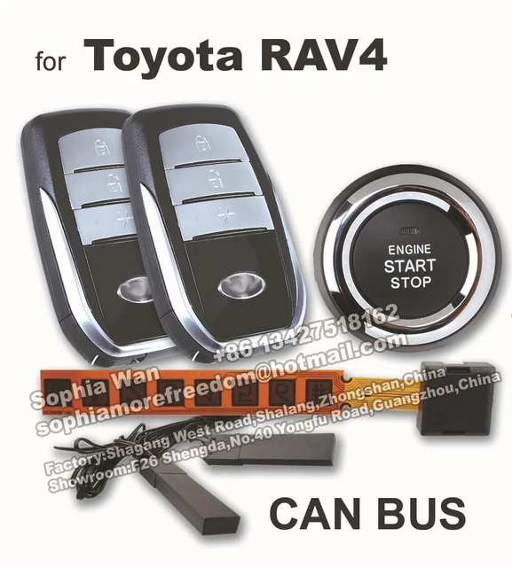 For Toyota Rav4 Can Bus Car Alarm Diy Push Start On Smart Key For Toyota Rav4 Can Bus Car Alarm Diy Push Start On Smart Key Pke Keyless Entry Remote Starter Engine Window Closer