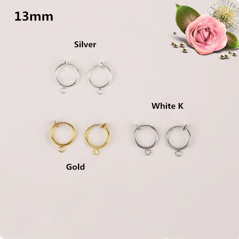 

Hot 100pcs With Hanging Invisible Spring Ear Clip Without Piercing Big Circle Earring Diy Handmade Earrings Jewelry Accessories