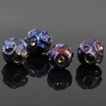 

1pcs Titanium Alloy Knife Beads Handmade Crater Surface Creative Design Pendant Umbrella Rope Knife Lanyard EDC Pendant