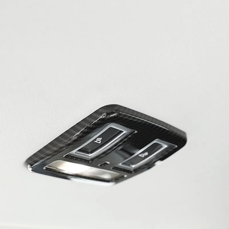 Carbon Fiber Style Car Roof Rear Reading Lamp Frame Decoration Cover Trim For Jaguar XE X760 2015-16 XF X260 2016 ABS Decals | Автомобили