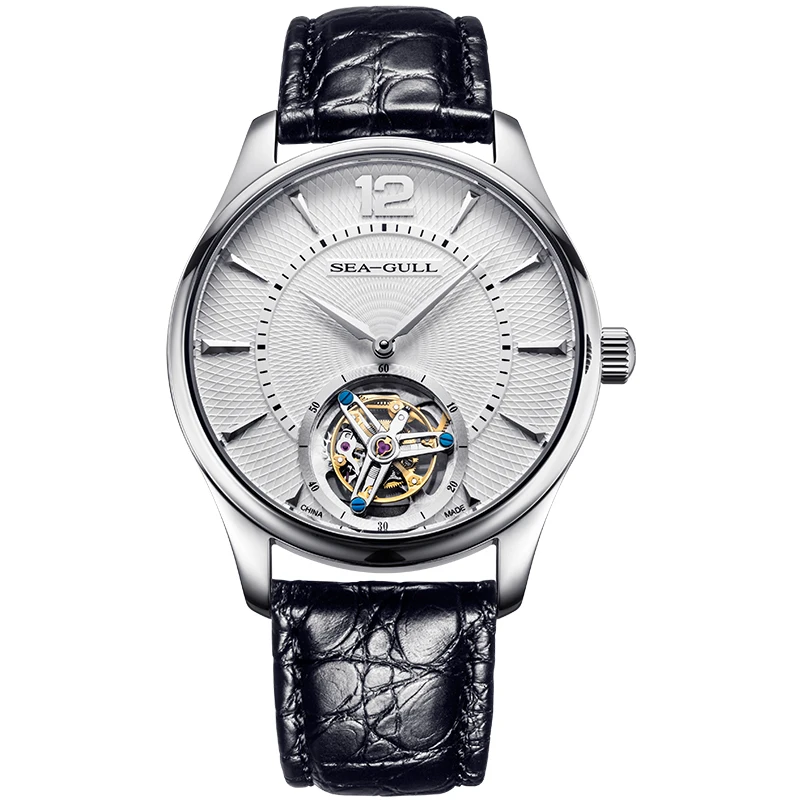 Seagull ST8240W Tourbillon "Letter" Серия Guilloche часы ручной ветер кожа аллигатора механические мужские часы 818.17.8810