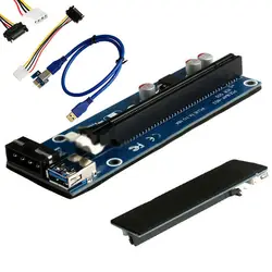 60 см PCI-E Экспресс 1X To16X Extender адаптер Riser Card 4Pin SATA Мощность кабель США QJY99