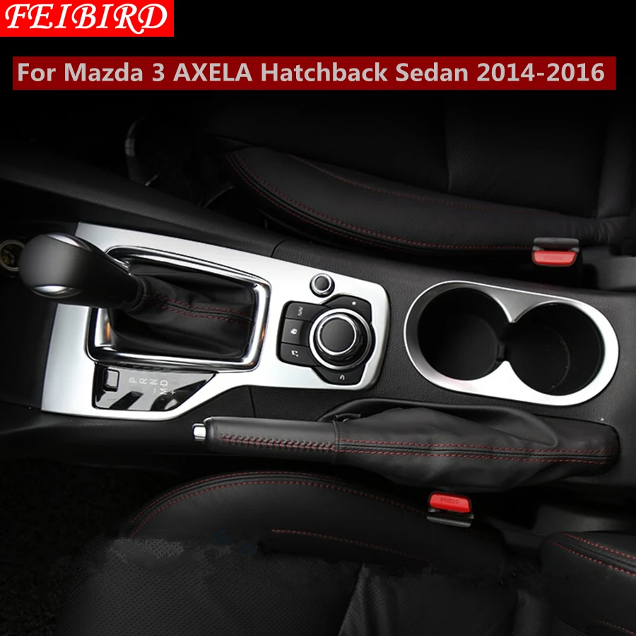 ABS держатель стакана воды+ коробка передач переключения передач Панель украшения Накладка для Mazda 3 AXELA хэтчбек седан