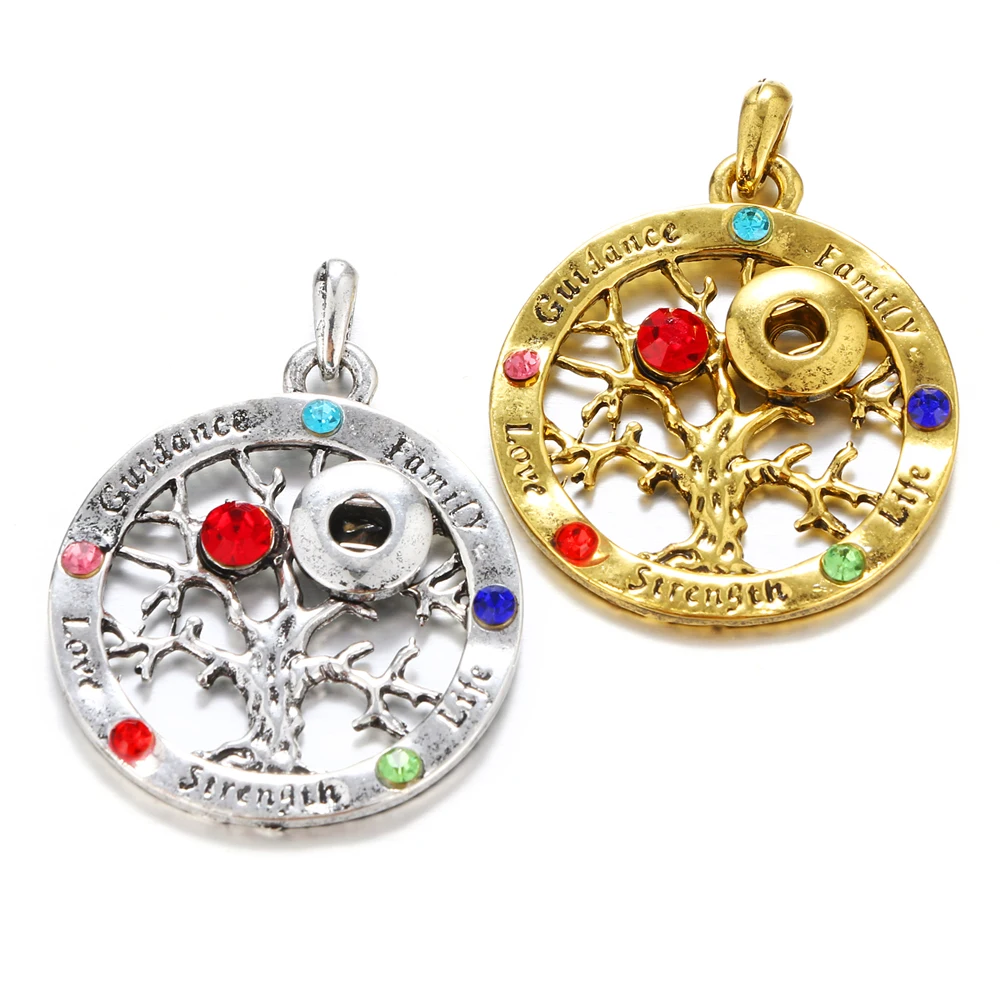 18mm Metal Life Tree Snap Buttons Pendant Women DIY Pendants Accessories Jewelry fit Necklace | Украшения и аксессуары