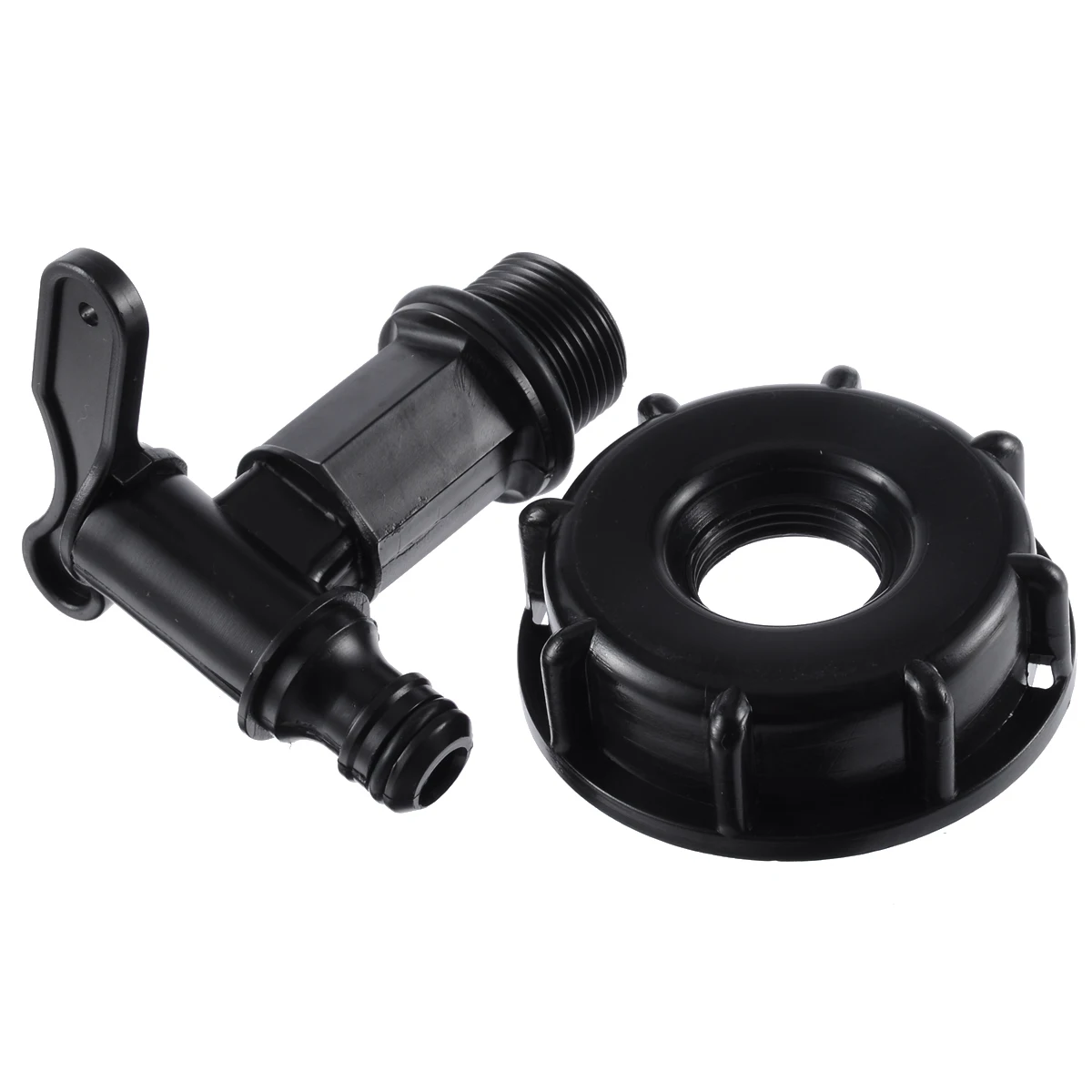 Barrel Valve Tittings Black 1000L IBC Tank Valves 60mm To 15mm Water Connector Tank Garden Hose Adapter Fittings Switch