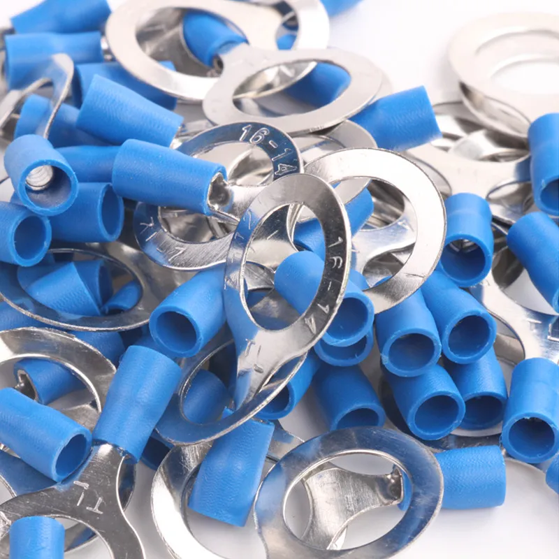 Brand New 10x10pcs Blue RV2 12mm Stud Size Butt connectors Vinyl Insulated Ring Eye Terminals