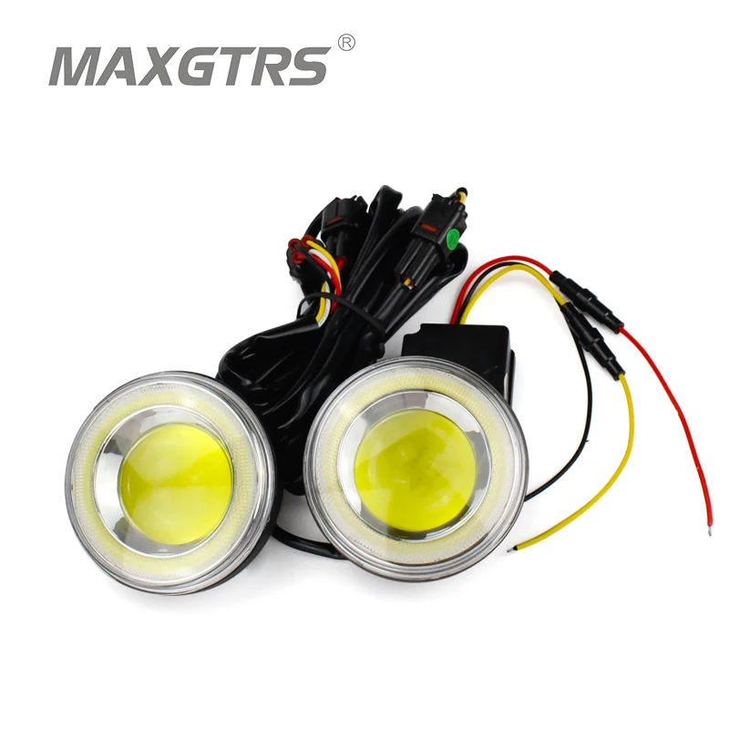 2x Universal 2.5 3.5 inch Auto COB LED Angel Eyes Daytime Running Light DRL Car Fog Light Assembly Foglamp For Nissan Toyota 2x Universal 2.5 3.5 inch Auto COB LED Angel Eyes Daytime Running Light DRL Car Fog Light Assembly Foglamp For Nissan Toyota