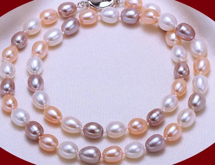 

2010-12MM NATURAL SOUTH SEA WHITE PINK PEARL NECKLACE