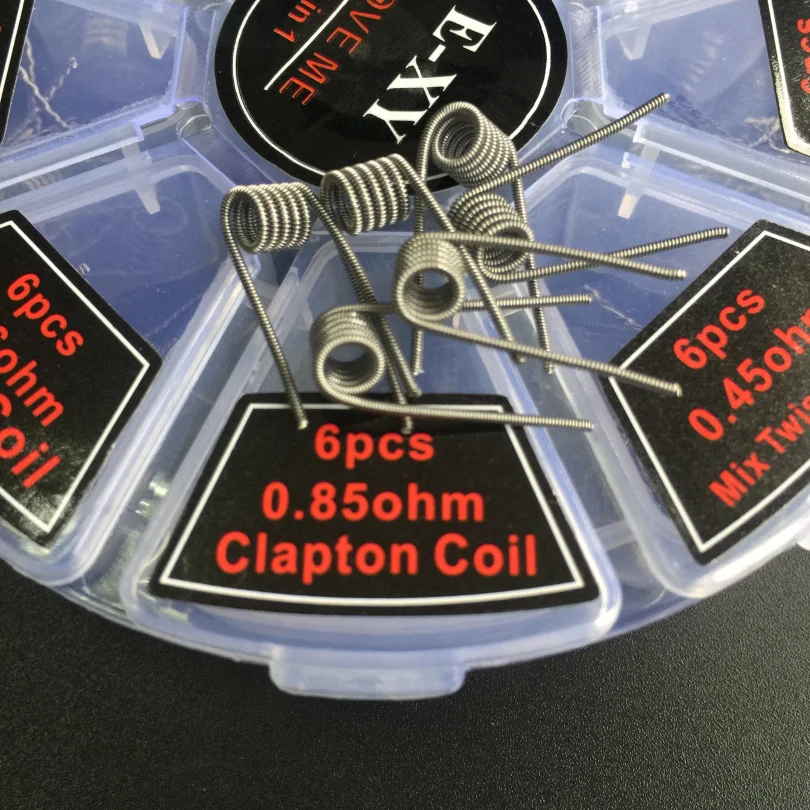 E-XY 8 в 1 проволочные готовые катушки Clapton Quad Tiger Hive Alien Fused Clapton Mix Twisted Coil fit DIY распылитель