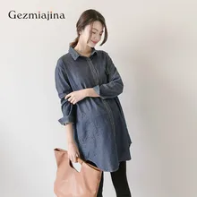 New Fashion Maternity Dress Pregnant Shirt Long Sleeves In Spring Autumn Pregnant Turn-down Collar Denim Shirt Tops Plus Size New Fashion Maternity Dress Pregnant Shirt Long Sleeves In Spring Autumn Pregnant Turn-down Collar Denim Shirt Tops Plus Size