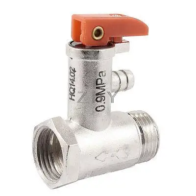 

Silver Tone Electric Metal Water Heater Safety Relief Valve 0.9Mpa