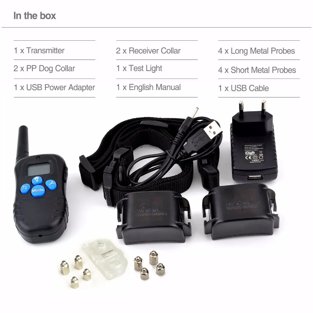 

Dog Collar Rechargeable Waterproof Dog Anti Bark Collar for Small Dogs, Pet Training Electric Shock Collars