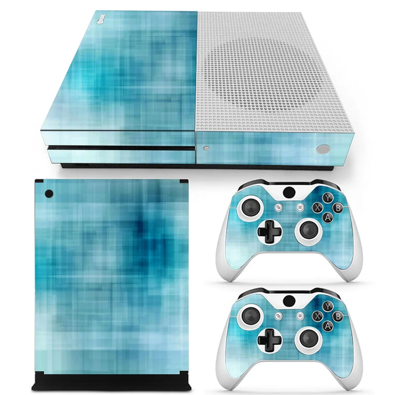 For Microsoft Xbox One Slim Console Sticker Blue Abstract Vinyl Decals