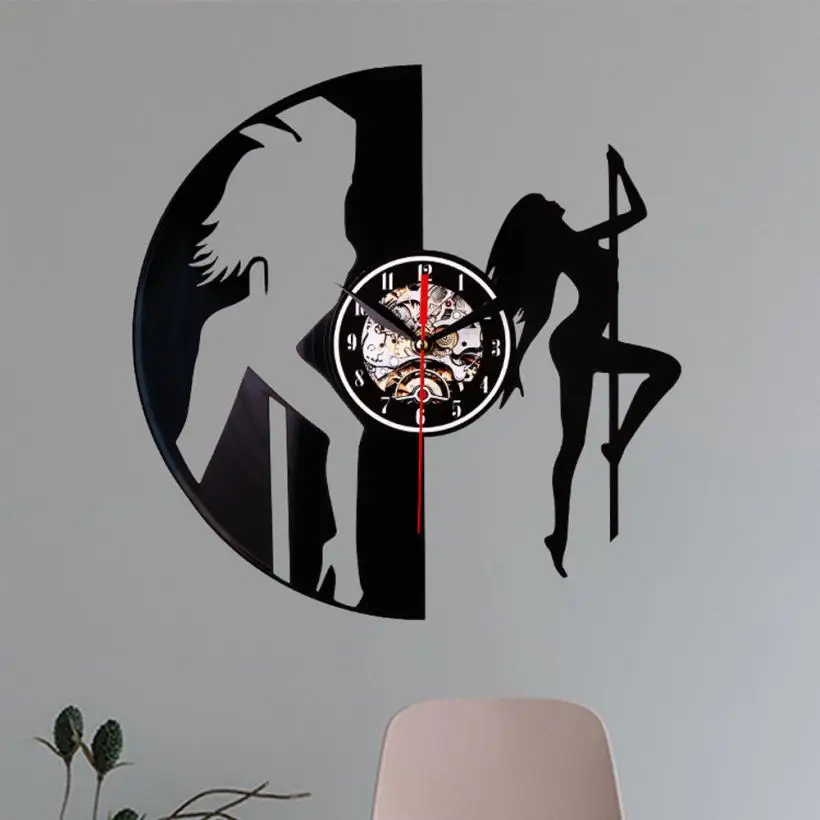 Vinyl Wall Clock Art Gift Room Modern Home Record Vintage Decoration