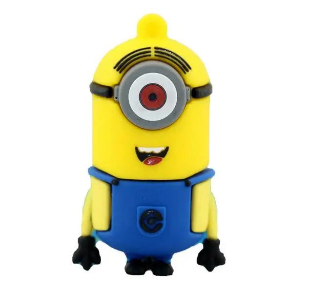 Cartoon Minions Pendrive 128GB USB Flash drive  USB 2.0 Family Memory Stick Pen Drive 32GB 16GB 8GB  64GB