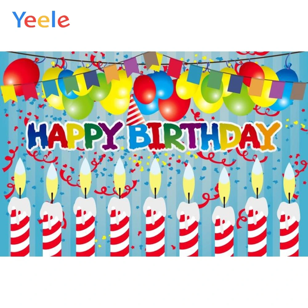 

Yeele Balloons Candles Backdrops Baby Birthday Portrait Photography Backdrop Customized Photographic Background Photo Studio