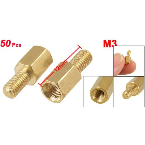 

CLOS 50 Pcs M3 Male x M3 Female Hex Head PCB Standoffs Spacers 12mm Length
