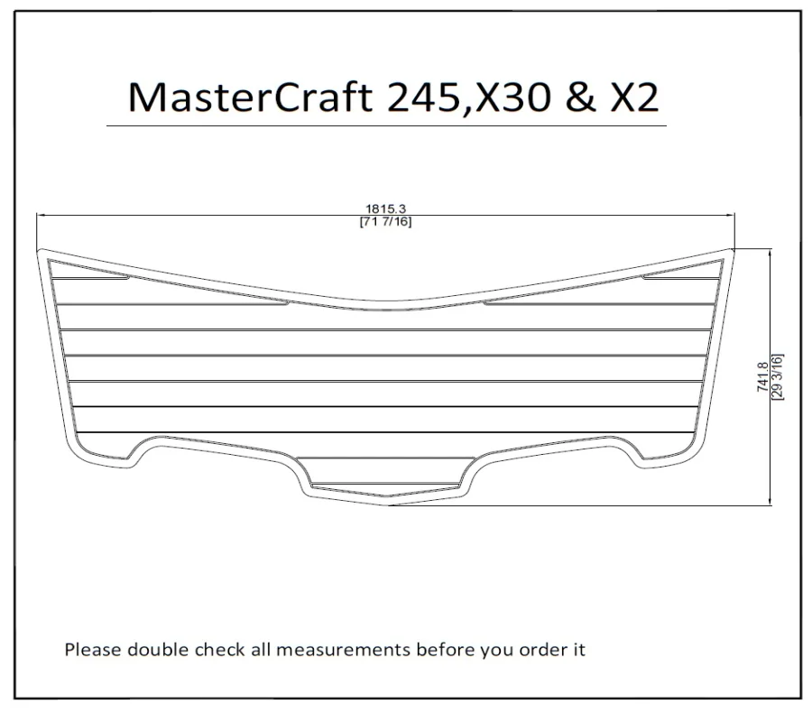 

MasterCraft 245, X30 & X2 Swim Platform Pad 1/4" 6mm EVA Teak Decking