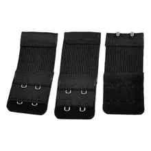 3 части дамы 2x2 крюк и петля ленты Эластичный удлинитель бюстгальтера черный