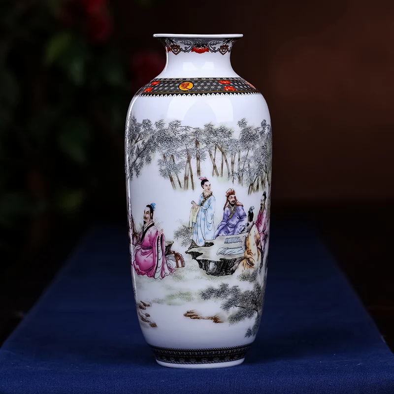 New Chinese Style Jingdezhen ceramic vases flower Hydroponic vase Jingdezhen ceramic flowers modern living room table decoration 3