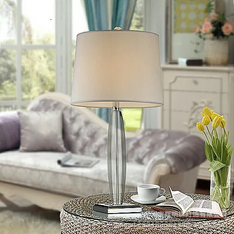 Настольная лампа в современном стиле K9 с кристаллами, тканевый абажур, настольная лампа для фойе, зала, настольная лампа для гостиной, E27