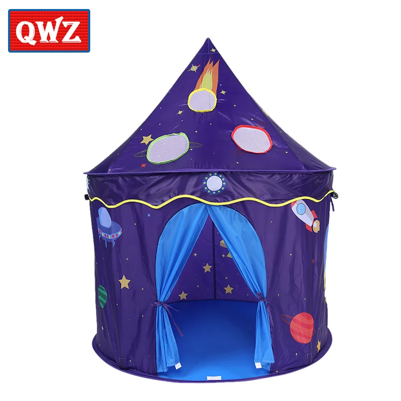 

QWZ Toy Tents Adorable Castle Playhouse Space Castle Tent Foldable Little Prince Princess Tent Game House For Children Gift Toy