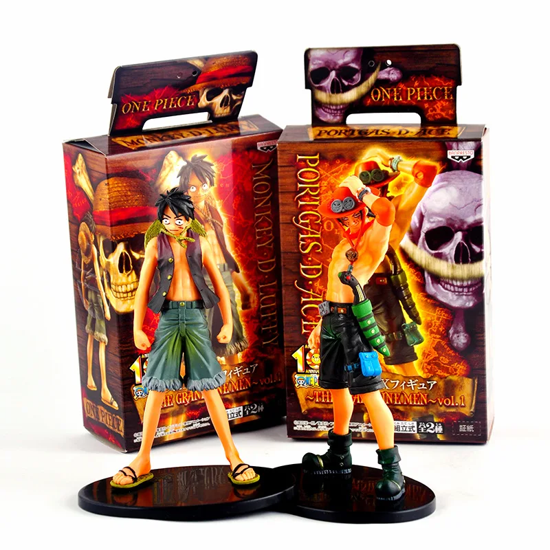 Japam Anime One Piece Straw Hat Luffy Ace Figures Toys Pop Kids Cosplay Dolls Brinquedos Gift 16cm 2pcslot (1)