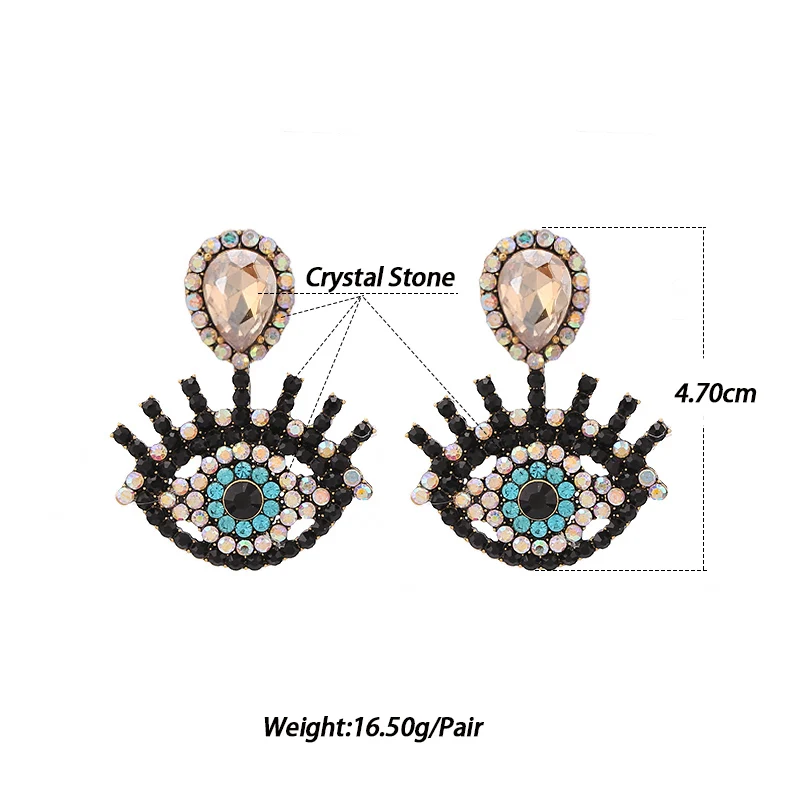 Crystal stone earrings sutd earrings for women statement earrings drop earrings for women Champagne Size