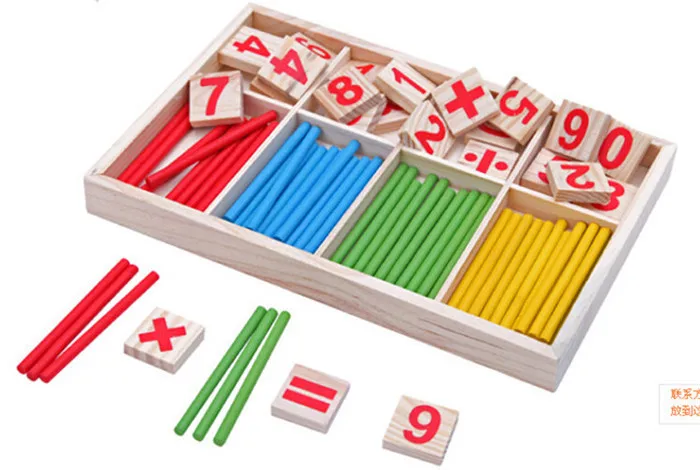 1 Набор цветов развивающие игрушки Обучающие математике игрушки шпинделей деревянные для счета игры пособие по математике игрушка Лидер продаж