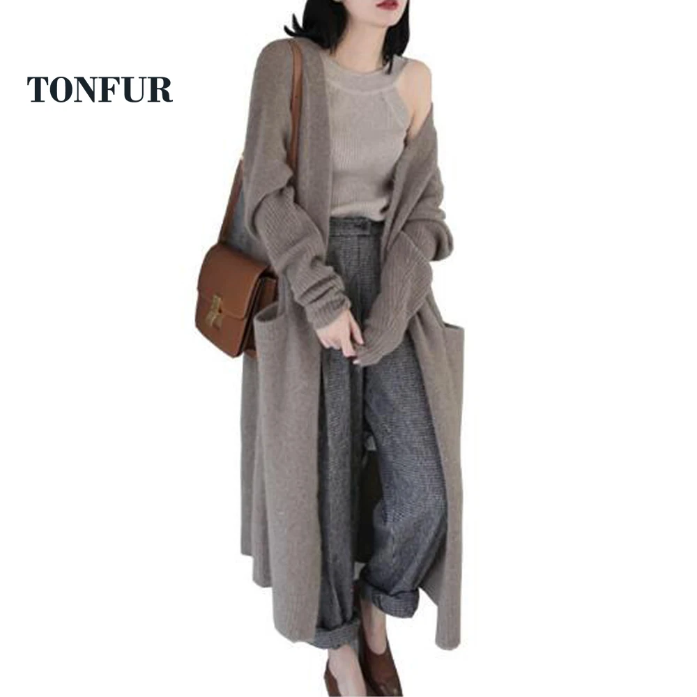 2019 Casual Sexy Style Design Open Cardigans Women Knitted cashmere Blend Sweater Coat Super X Long for spring autumn SR196 |
