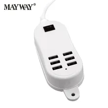 Кабель-удлинитель с 6 портами usb для быстрой зарядки, Универсальное портативное зарядное устройство для путешествий, работы, дома, адаптер с вилкой EU, UK, US