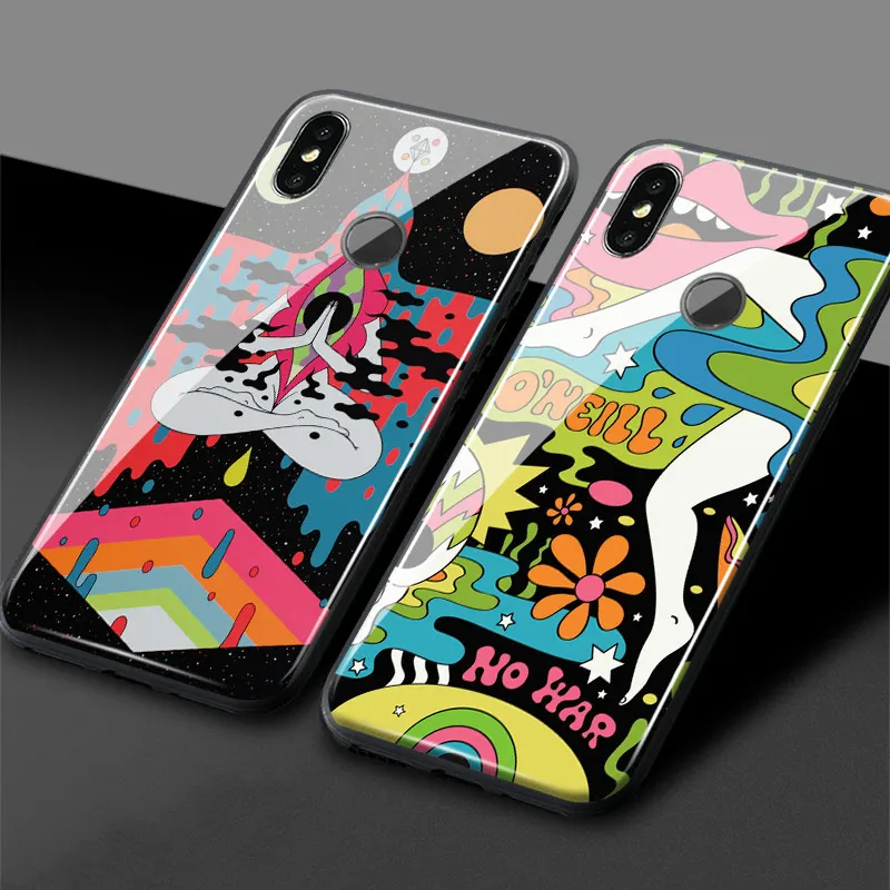 

Psychedelic Trippy Aesthetic Abstract Glass Soft Silicone Phone Case For Xiaomi Mi 6 8 9 SE Explore Mi Mix 2 2S 3 redmi note7