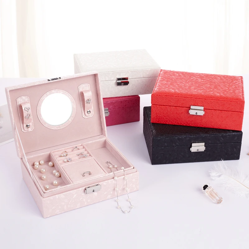 European Style Jewelry Box Home Organizer Jewellery Storage Bin for Earings Rings