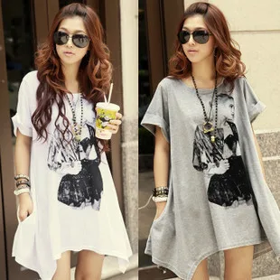 Free Shipping 2013 New Arrival Fashion Women O-Neck Cotton T Shirt Short Sleeve Loose Top Tees For Lady Casual | Женская одежда