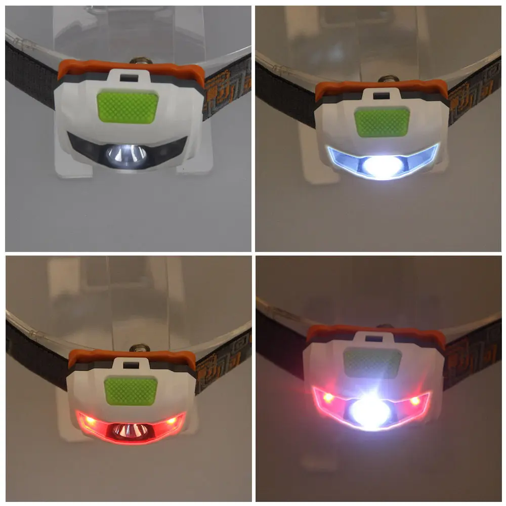 3W Mini White Hiking Camping LED Headlight Headlamp 3 Modes + 2 Red Flashlight Night Fishing Riding Cycling Lamp (3xAAA) | Лампы и