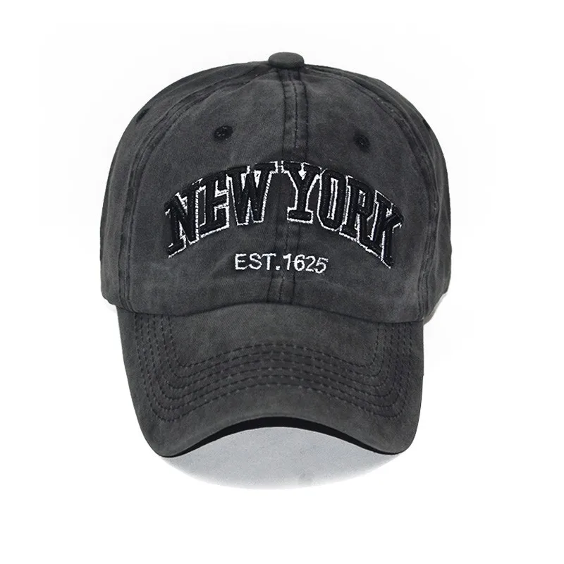 Промытый с песком хлопок Бейсболка шляпа для женщин мужчин винтаж папа шляпа Нью-Йорк Вышивка письмо спортивные кепки для улицы