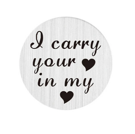 

Newest Floating Locket Plate / I carry your heart in my heart / Floating Locket Charms