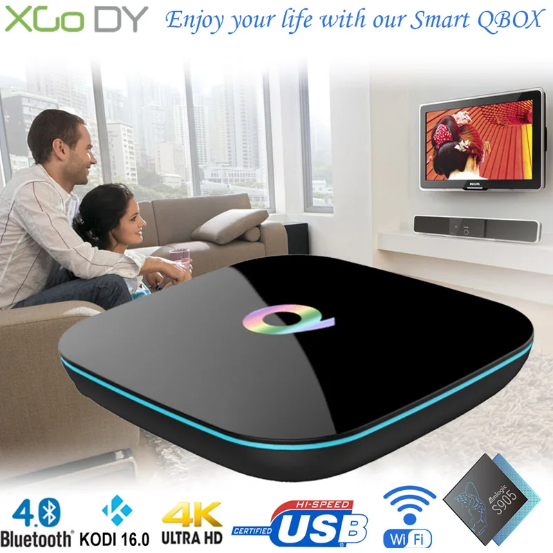 

XGODY Q BOX Smart TV Box Android 6.0 S905X Quad Core 2GB 16GB Wifi 2.4G HD 4K Kodi 16.1 TV Set Top Box Android Box PK A95X X96