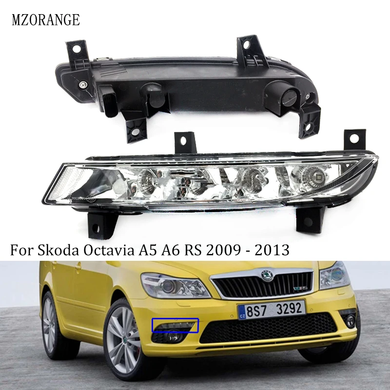 

MZORANGE Car LED Light For Skoda Octavia A5 A6 RS 2009 2010 2011 2012 2013 Car-styling LED DRL Daytime Running Light