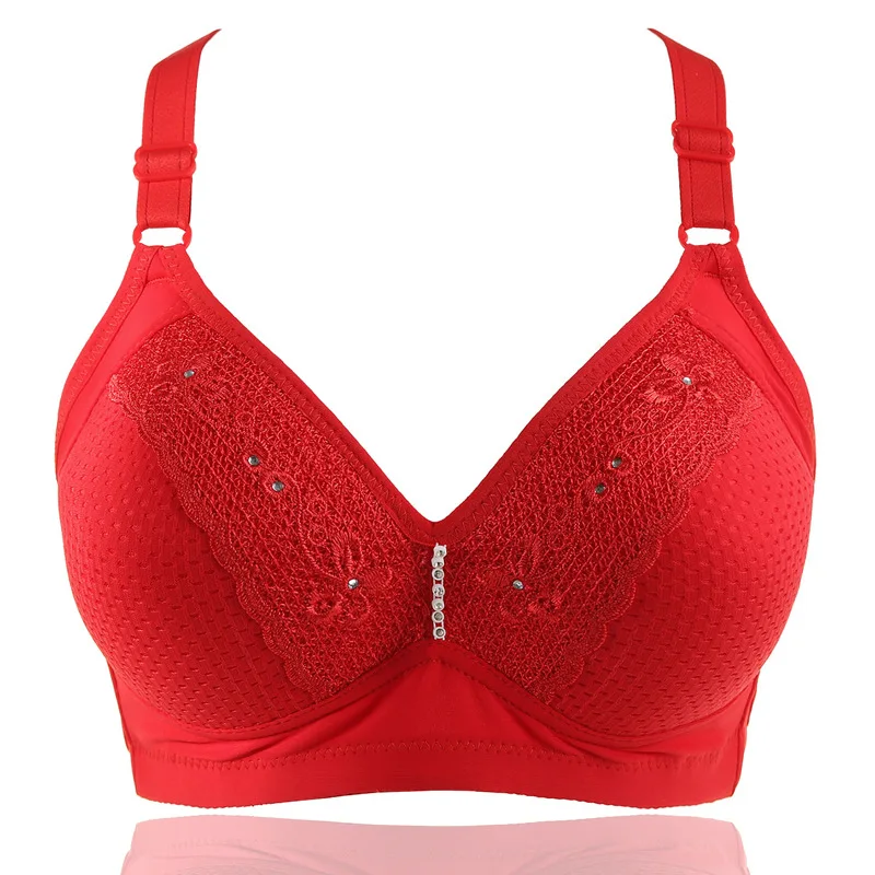 2019 Women Plus Up Bra Elegant Solid Pink Lace Bra Female Lingerie Deep V Sexy Big Size Bra Plus Size Brassiere 80b 85b 90b 95b 