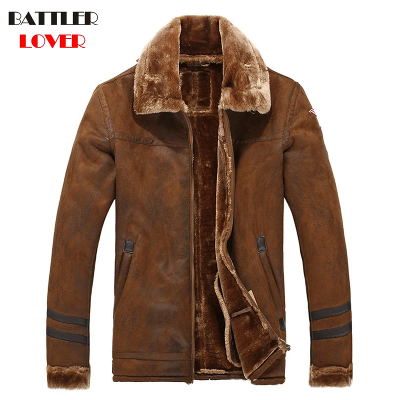 Men Deer Velvet Coat Winter Cashmere Fleece Outwear Coat Mens Punk Air Force Parka Jackets Leather Overcoat Hombre Thick Clothes