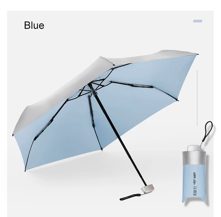 Плоский мини-зонтик для женщин, титановый серебряный зонт от солнца, защита от ультрафиолета, ветронепроницаемый, 6 K, модный, 5, складной, для маленьких детей, зонты, Зонт от дождя