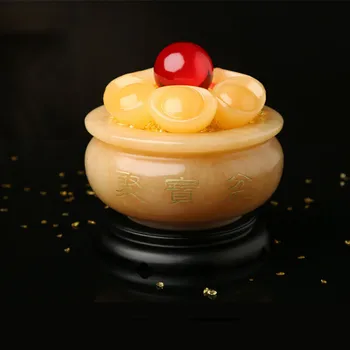 

Cornucopia set piece topaz ingot jade handicraft household living room decoration gift, fortune luck